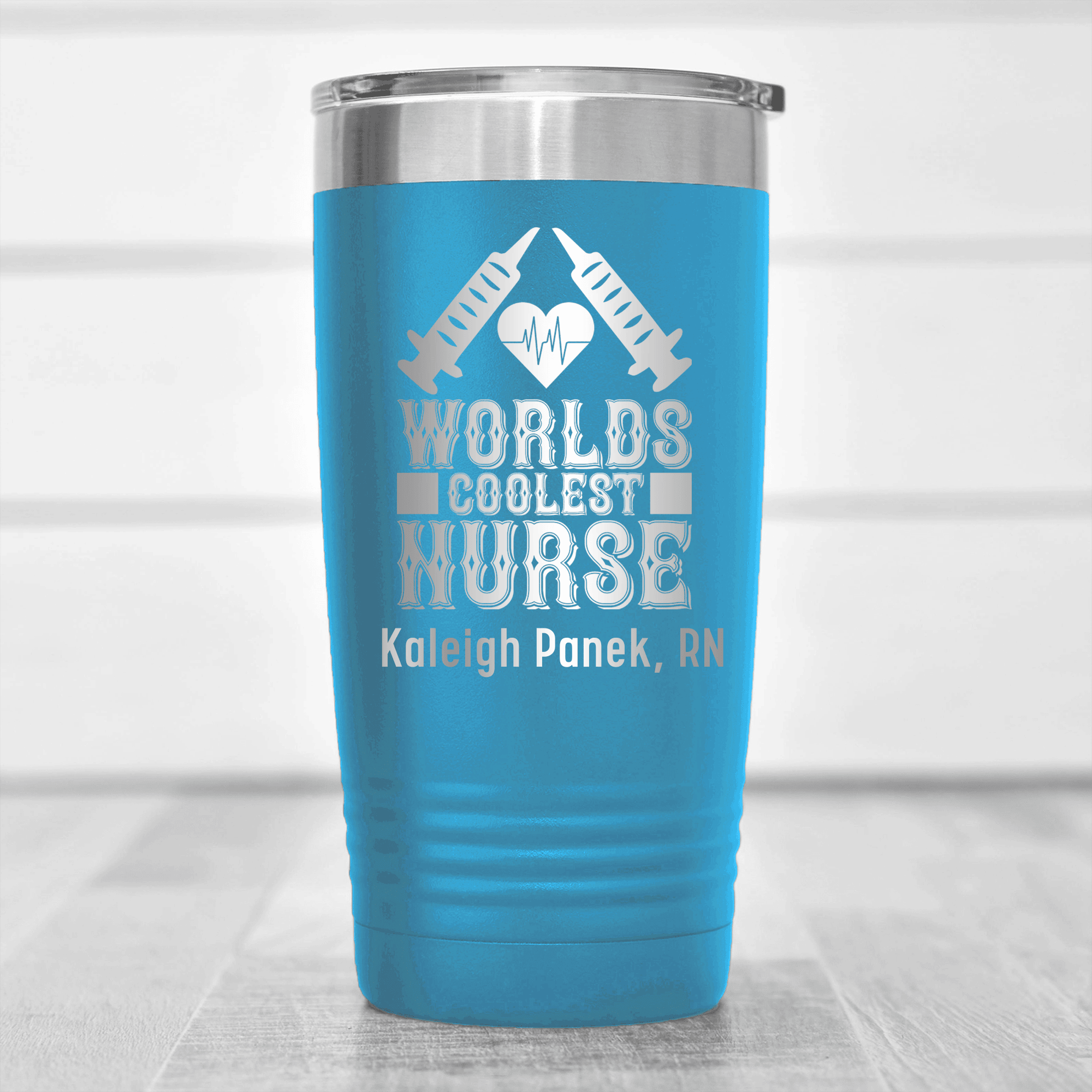 Light Blue Nurse Tumbler With Im Worlds Coolest Nurse Design