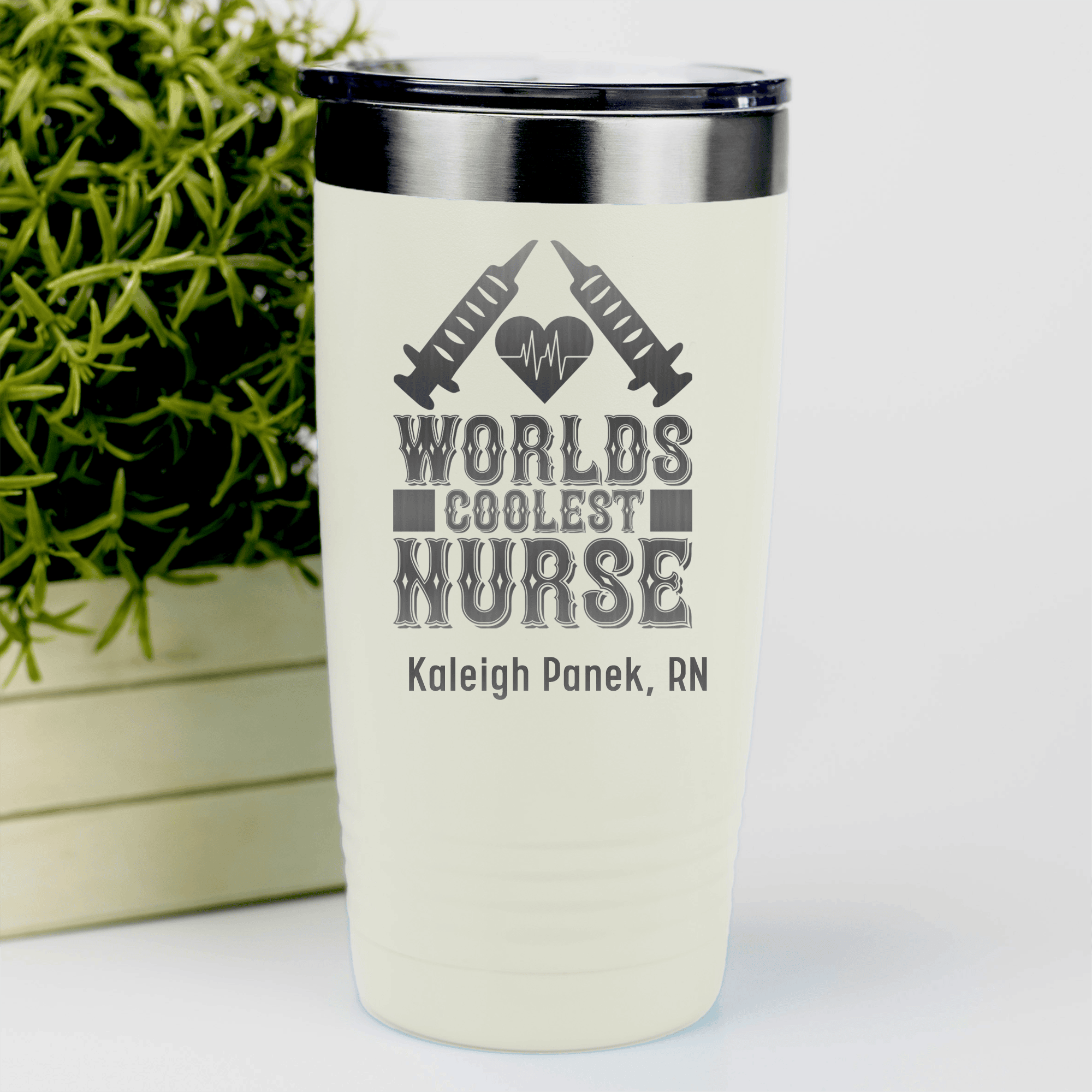 White Nurse Tumbler With Im Worlds Coolest Nurse Design