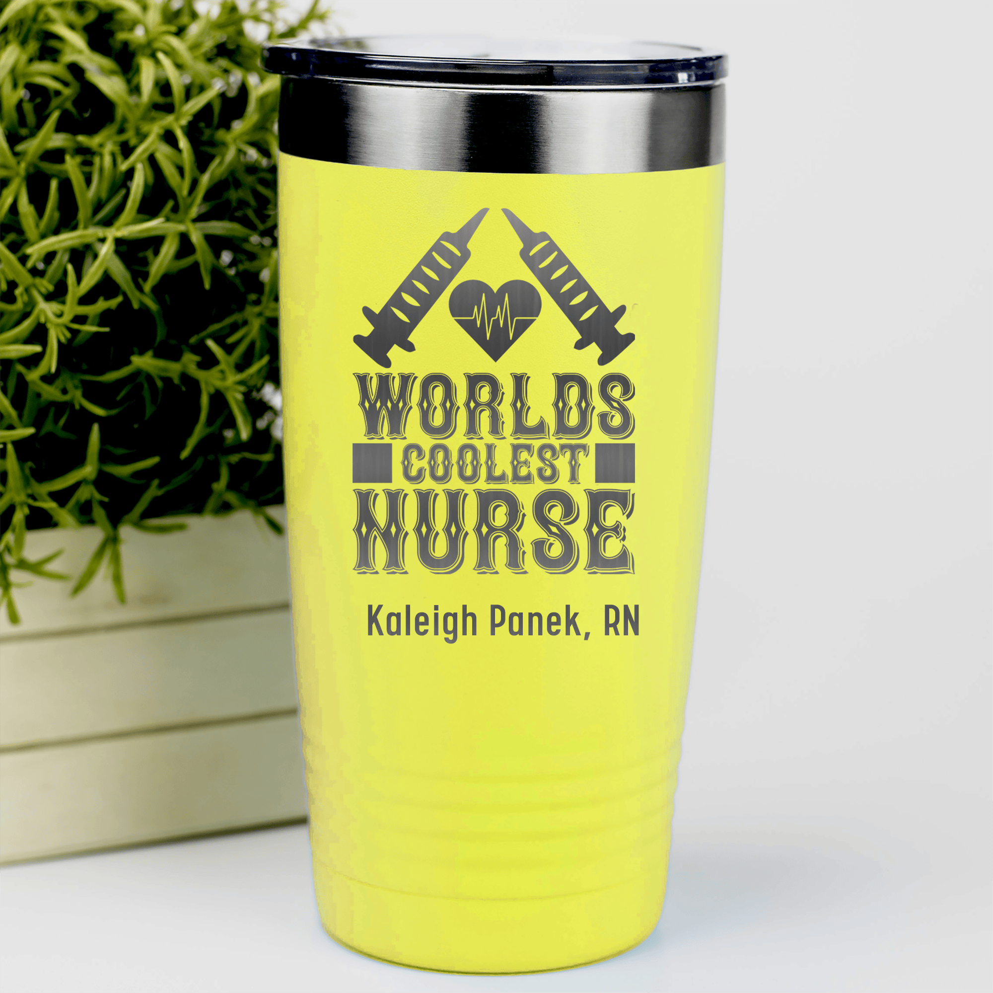 Yellow Nurse Tumbler With Im Worlds Coolest Nurse Design