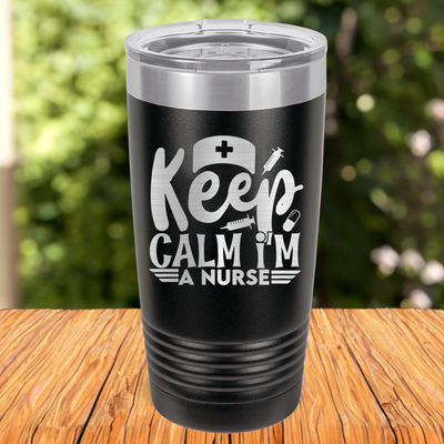 Funny Keep Calm Im A Nurse Ringed Tumbler