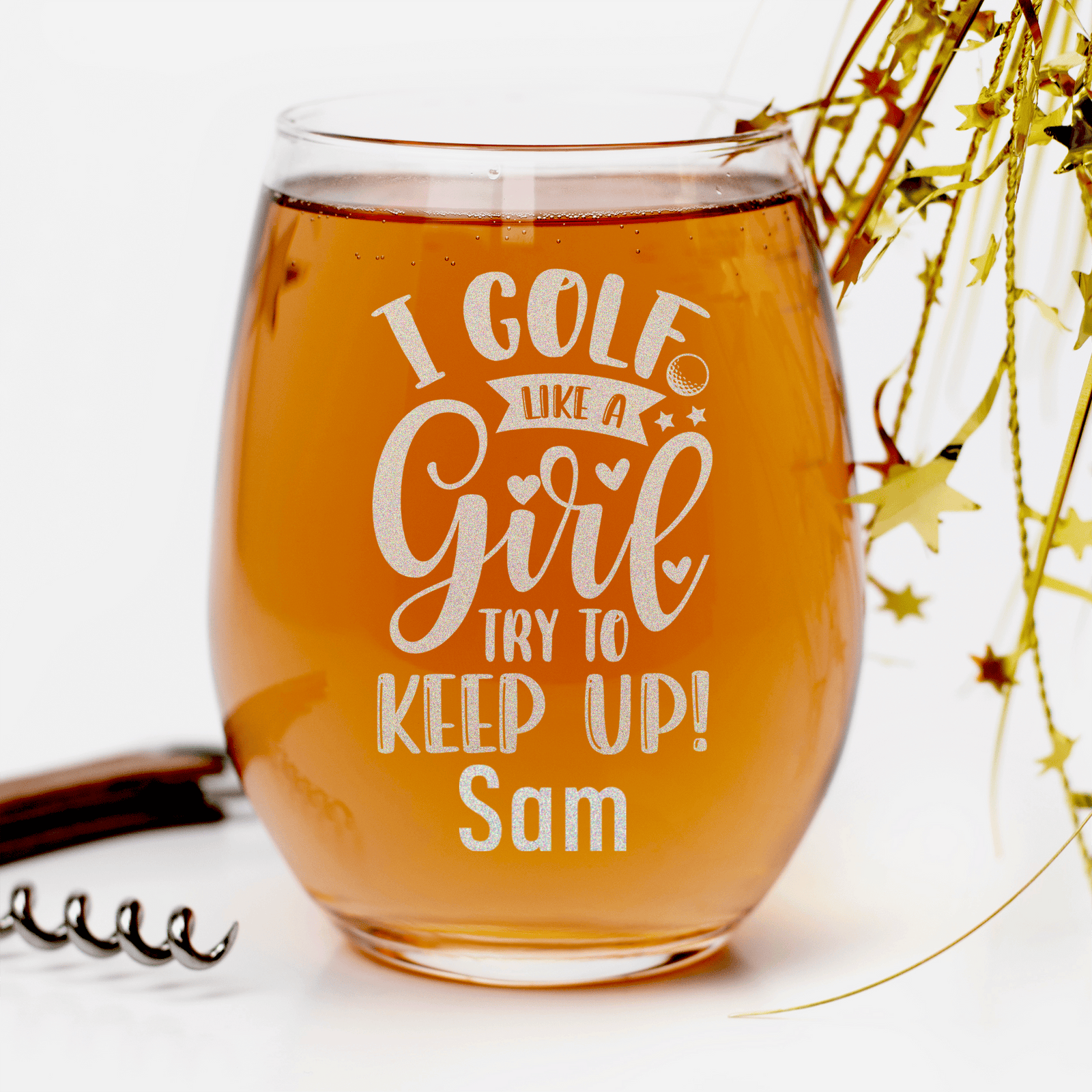 Keep Up With The Girl Stemless Wine Glass