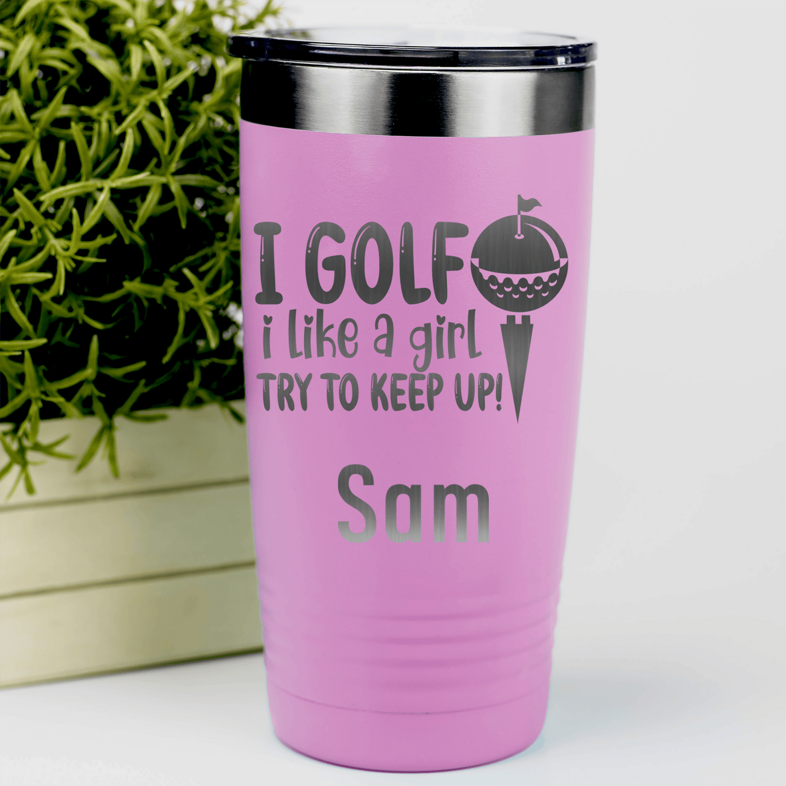 Pink Golf Gifts For Her Tumbler With Keep Up With The Ladies Design