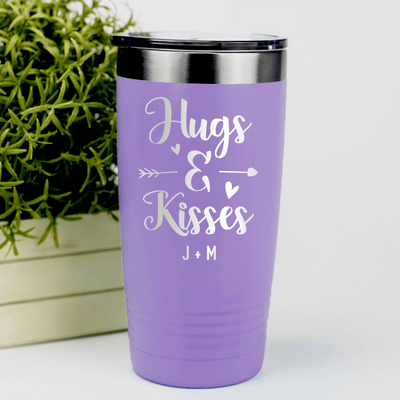 Light Purple Valentines Day Tumbler With Kisses For My Valentine Design