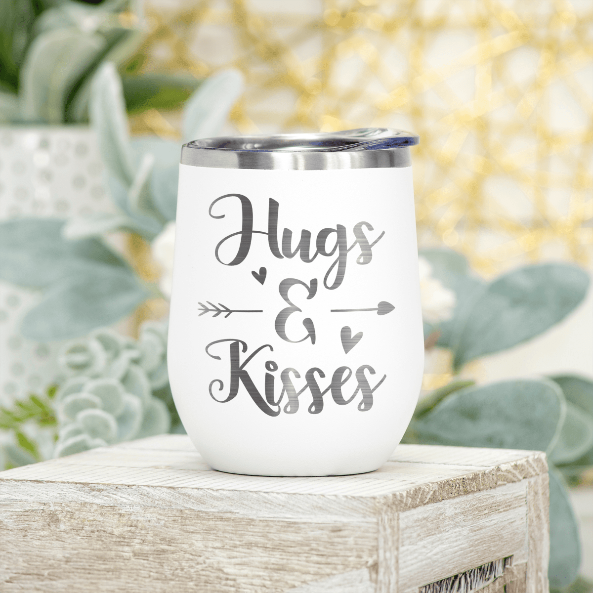 Kisses For My Valentine Wine Tumbler