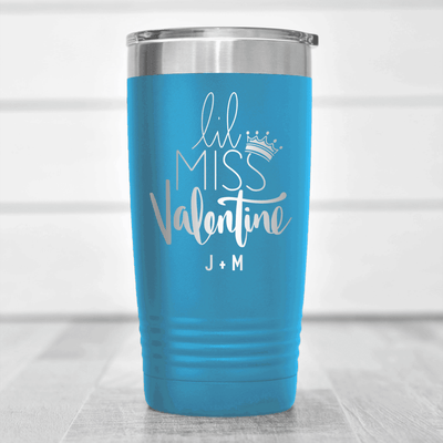 Light Blue Valentines Day Tumbler With Lil Miss Valentine Design