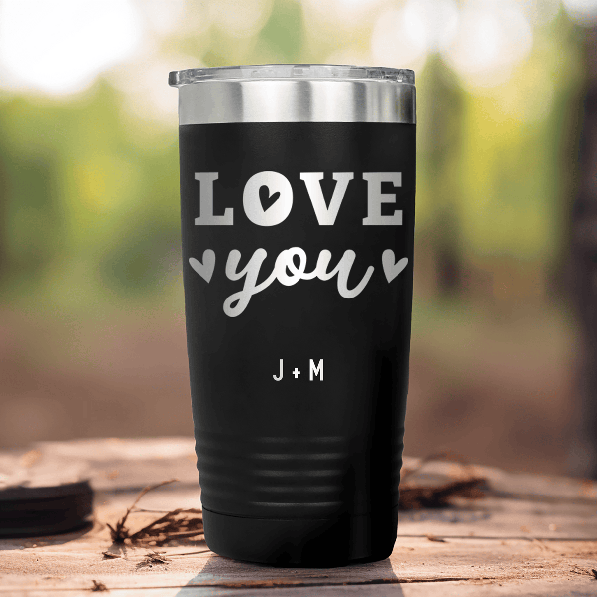 Black Valentines Day Tumbler With Love You Most Design
