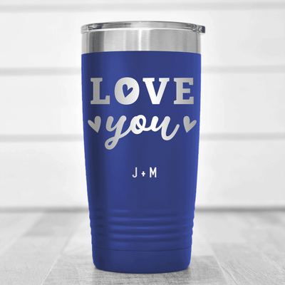 Blue Valentines Day Tumbler With Love You Most Design