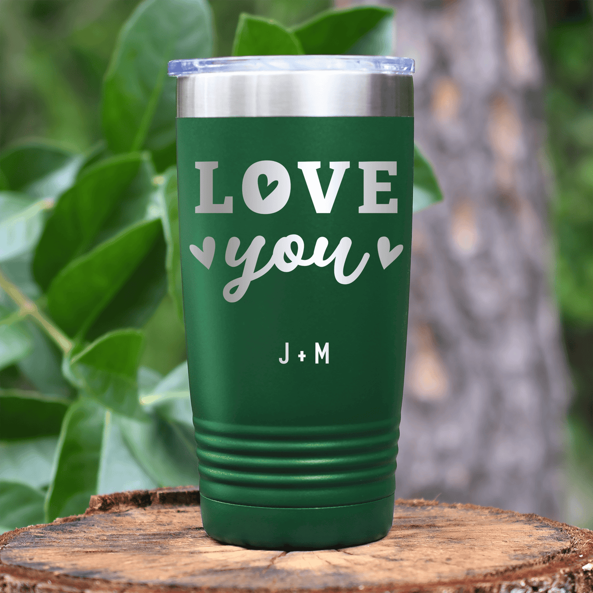 Green Valentines Day Tumbler With Love You Most Design