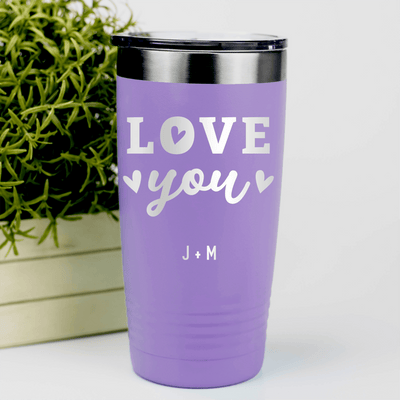Light Purple Valentines Day Tumbler With Love You Most Design