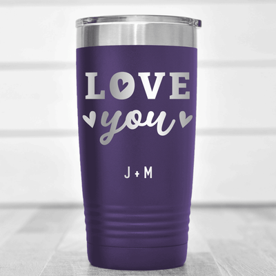Purple Valentines Day Tumbler With Love You Most Design