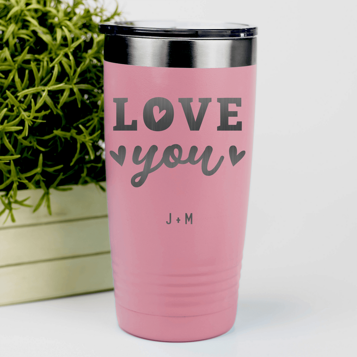 Salmon Valentines Day Tumbler With Love You Most Design