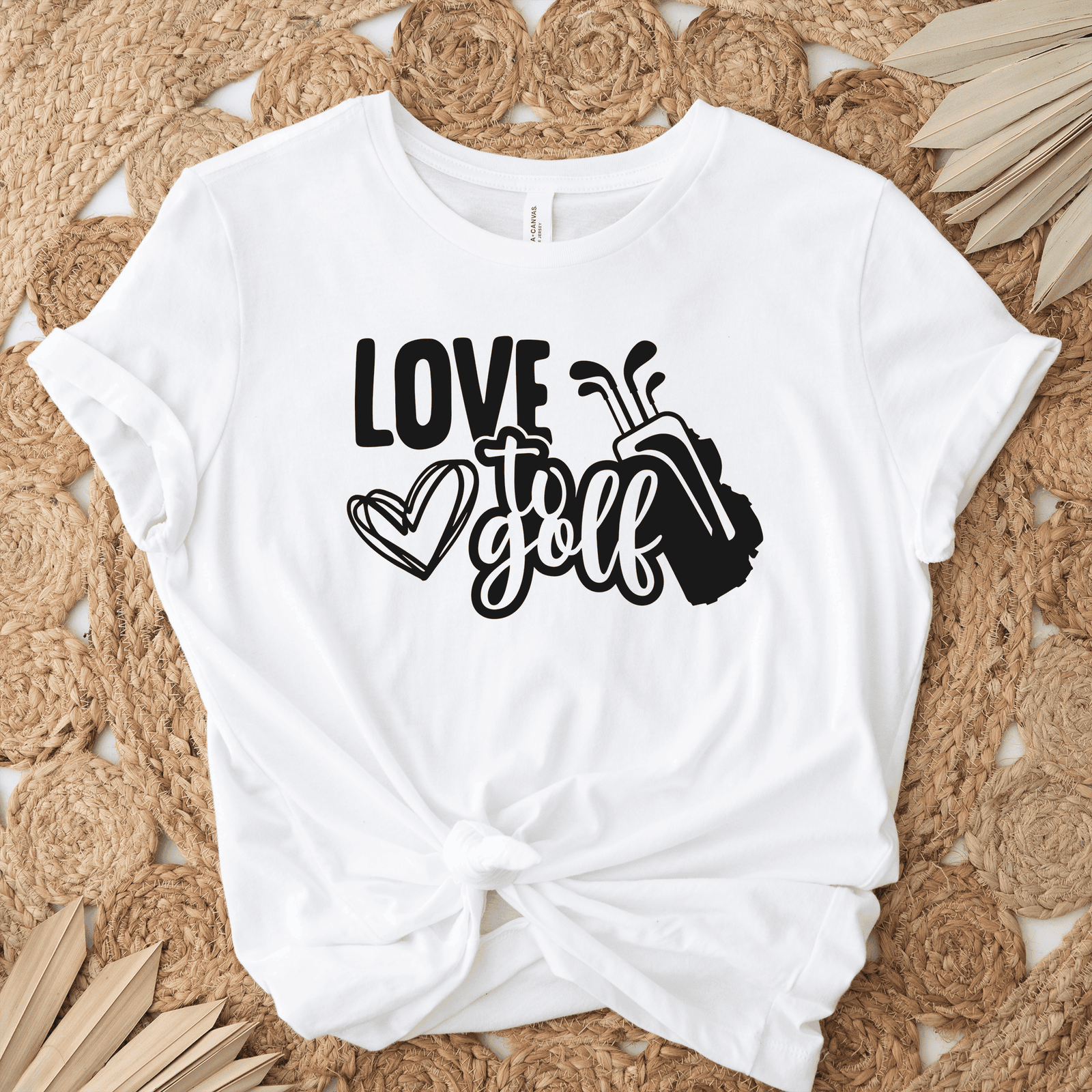 Womens White T Shirt with Loving-To-Golf design