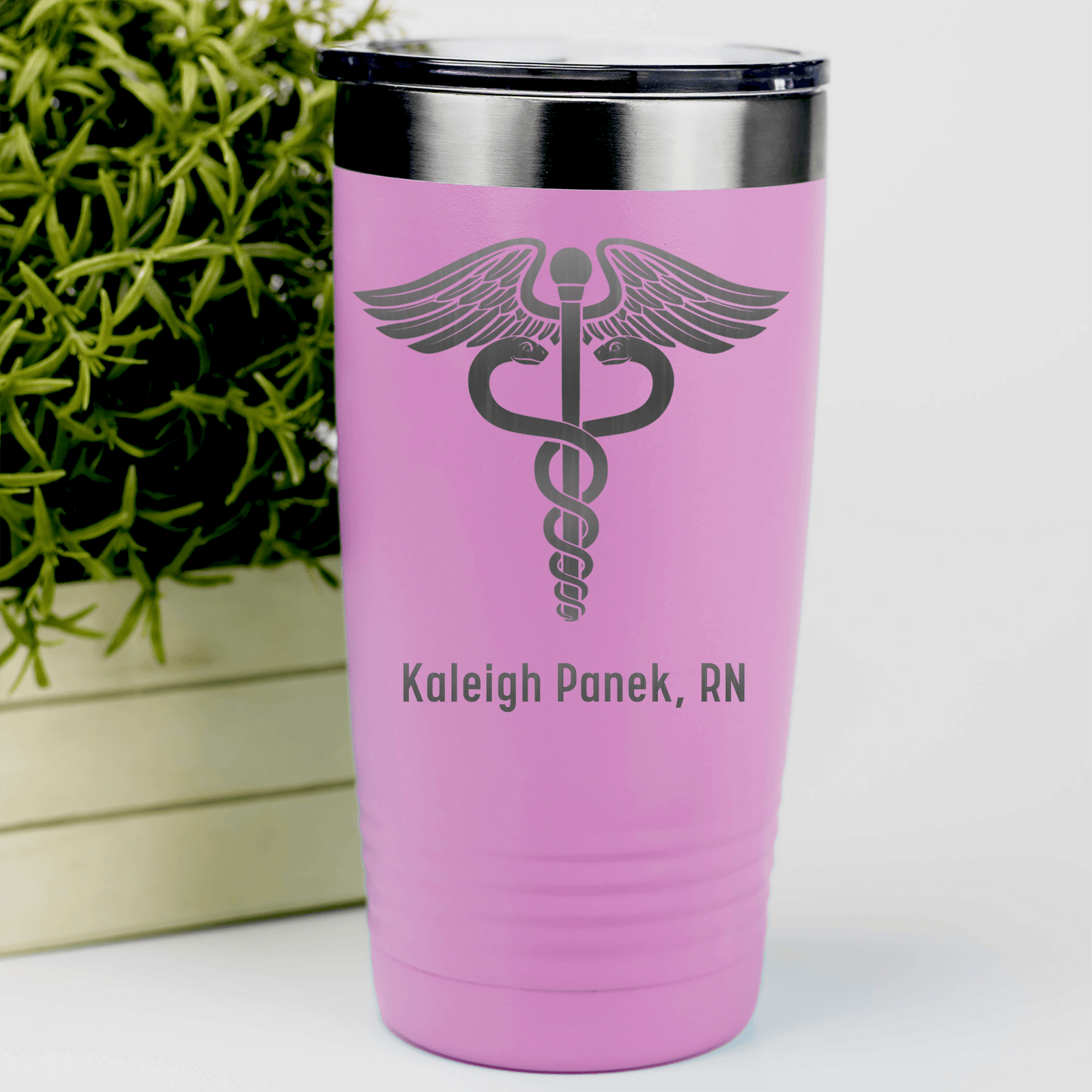 Pink Nurse Tumbler With Medical Symbol Design