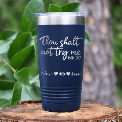 Navy Mothers Day Tumbler With Moms Revelations Design