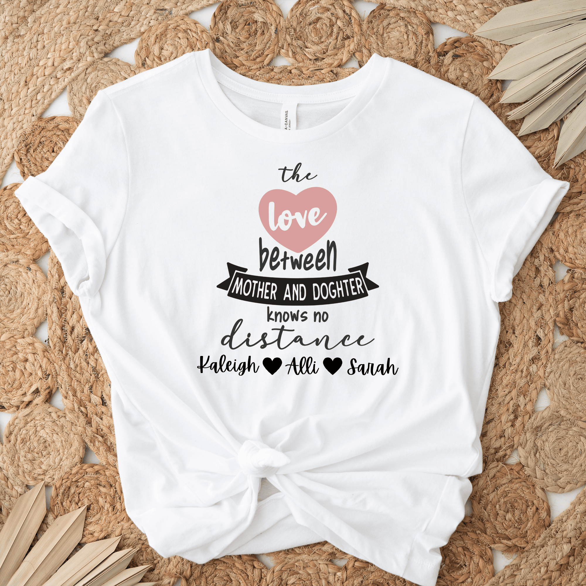 Womens White T Shirt with Mothers-And-Daughters design