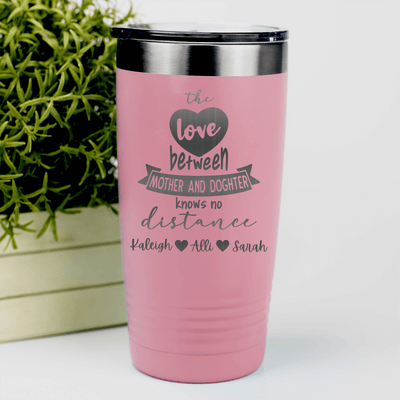Salmon Mothers Day Tumbler With Mothers And Daughters Design