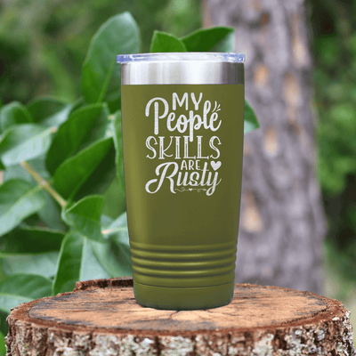 Military Green pickelball tumbler My People Skills Are Rusty