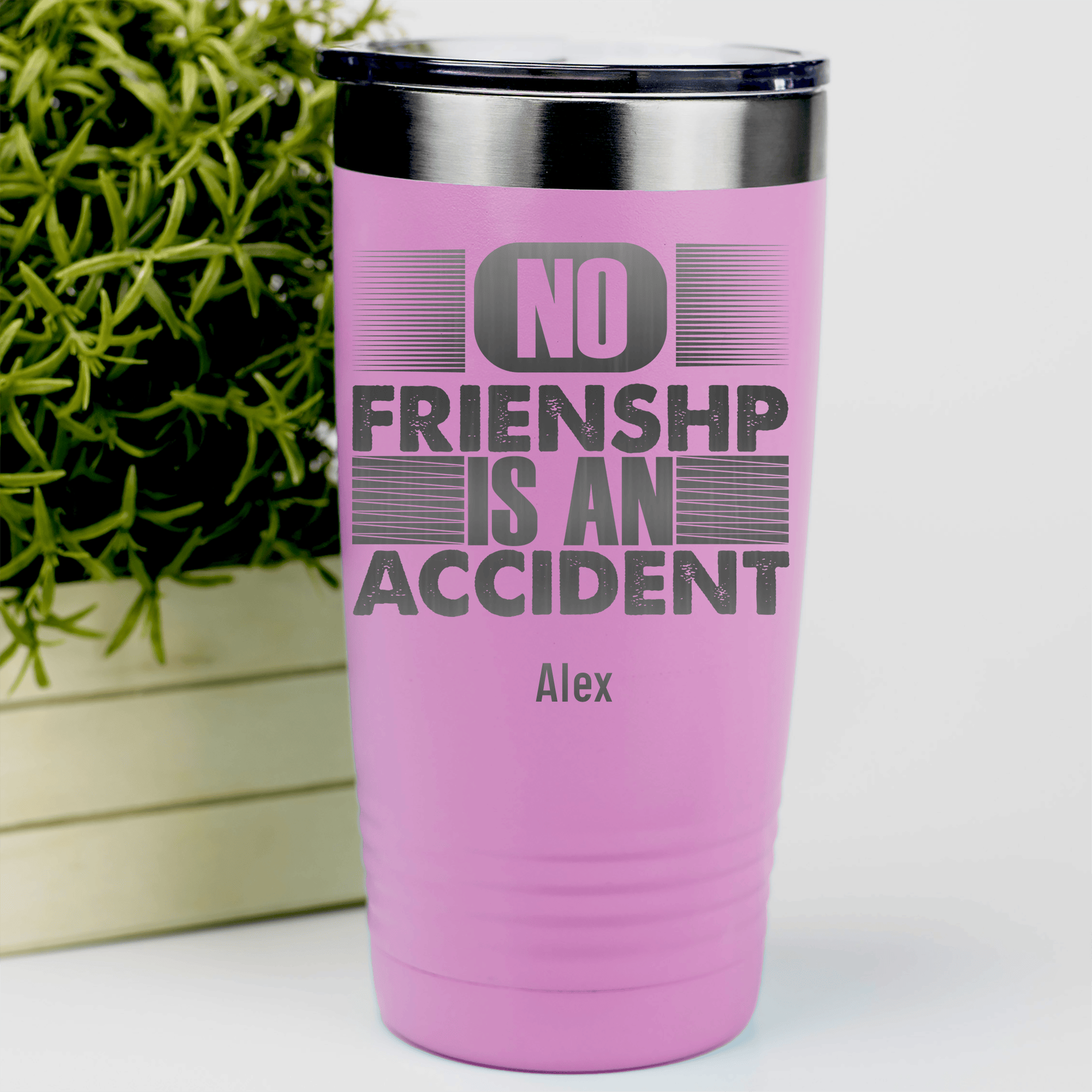 Pink Best Friend Tumbler With No Friendship Is An Accident Design
