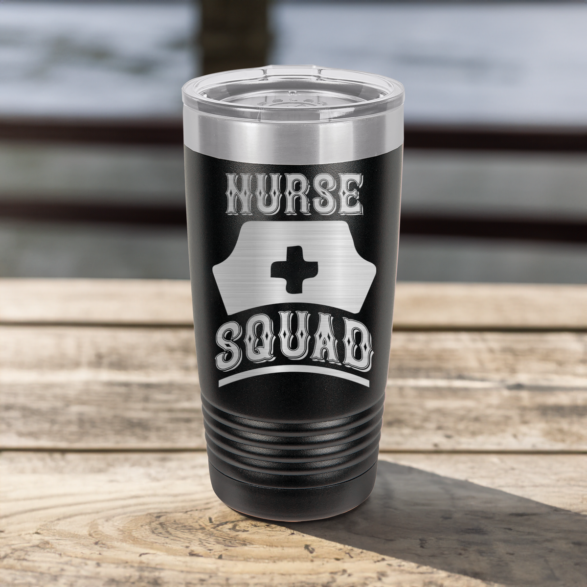 Funny Nurse Squad Symbol Ringed Tumbler