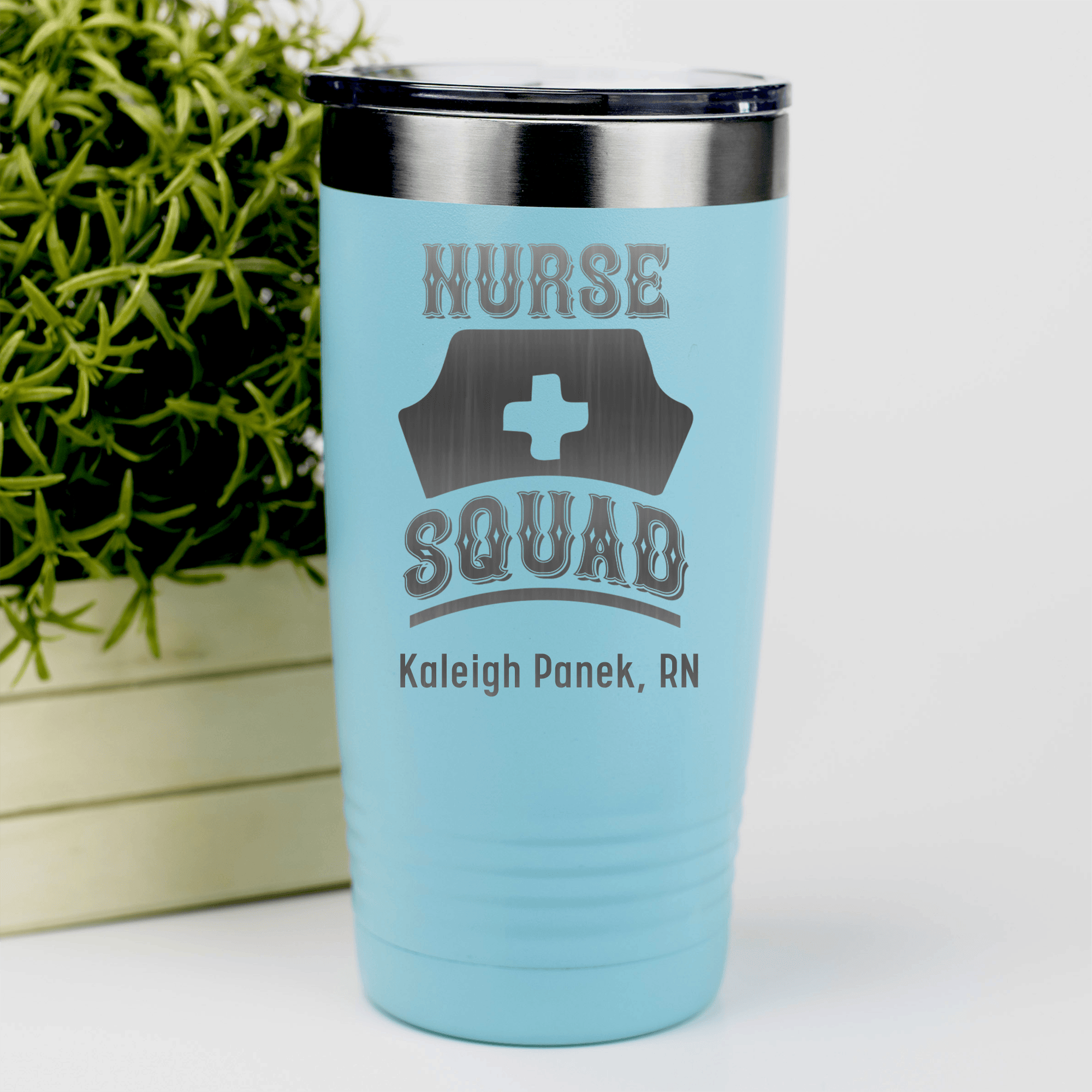 Teal Nurse Tumbler With Nurse Squad Symbol Design