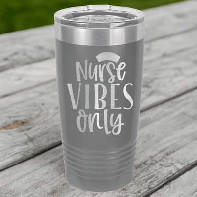 Funny Nurse Vibes Only Ringed Tumbler