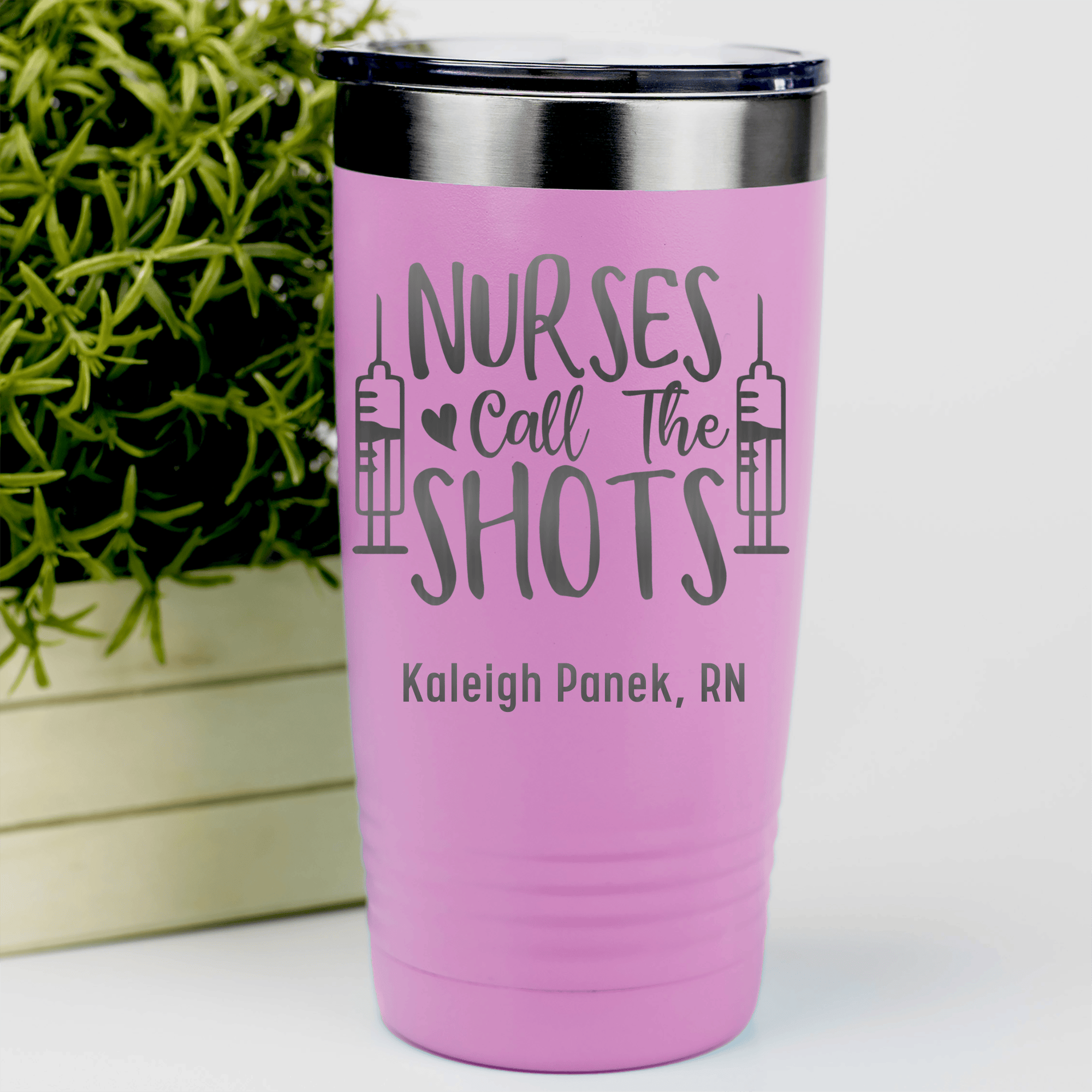 Pink Nurse Tumbler With Nurses Call All The Shots Design