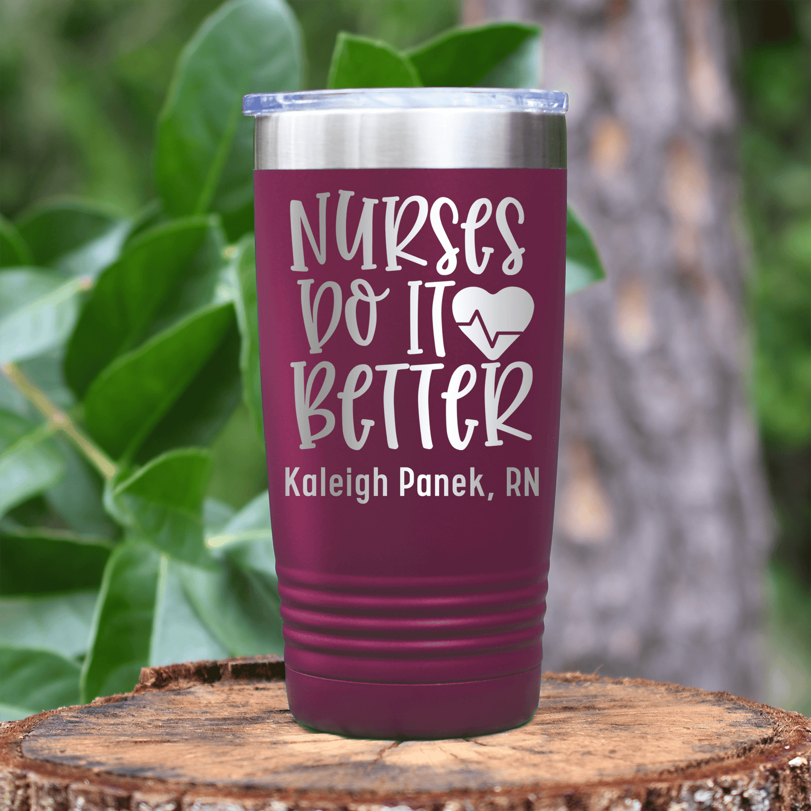 Maroon Nurse Tumbler With Nurses Do It Better Design