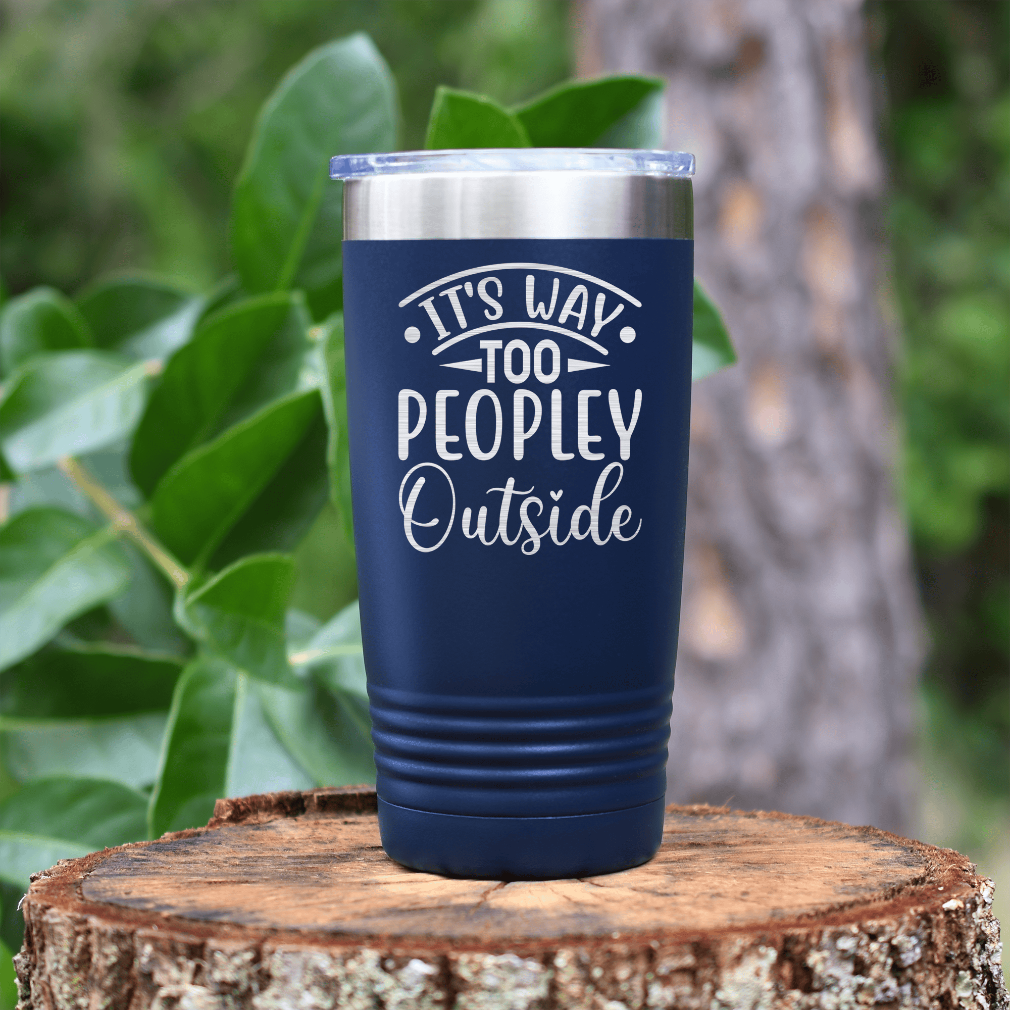 Navy pickelball tumbler Outside Is Too Peopley