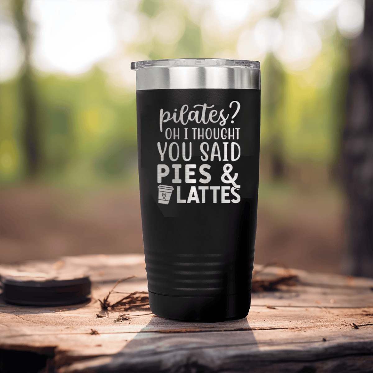 Black pickelball tumbler Pies And Lattes
