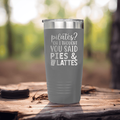 Grey pickelball tumbler Pies And Lattes