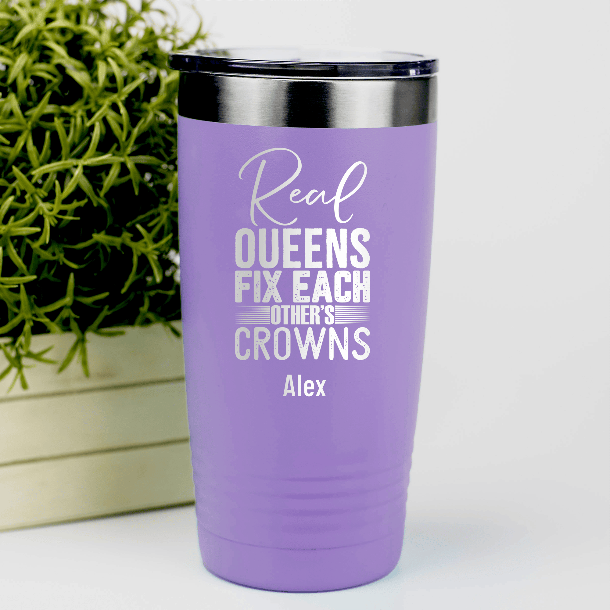 Light Purple Best Friend Tumbler With Real Queens Fix Crowns Design