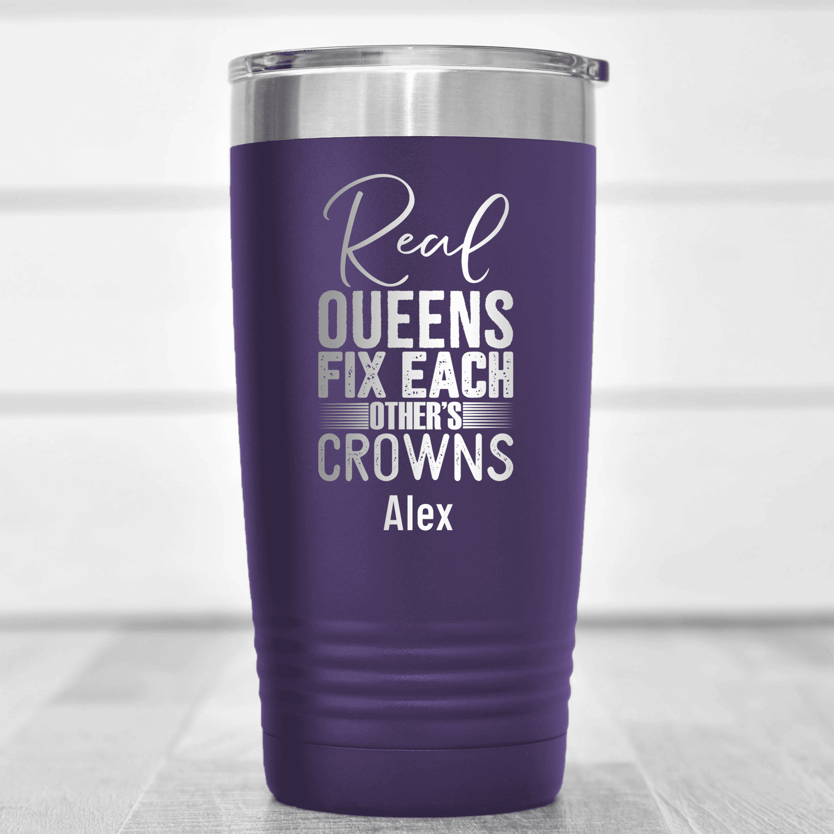 Purple Best Friend Tumbler With Real Queens Fix Crowns Design