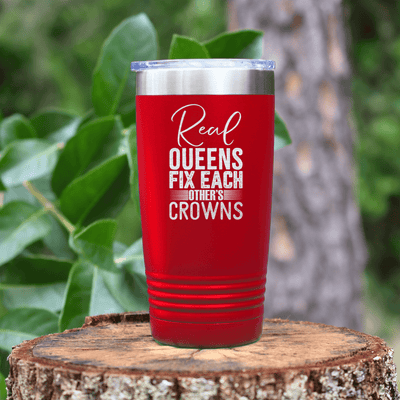 Red Best Friend tumbler Real Queens Fix Crowns