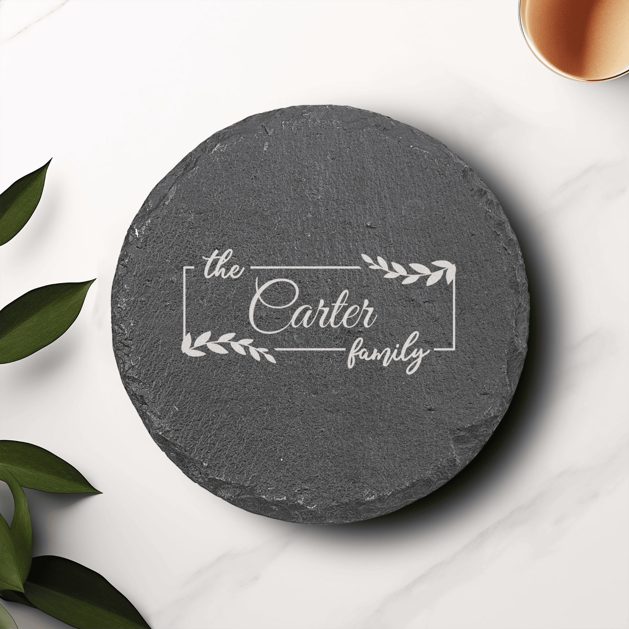 Roots And Rings Slate Coasters (Set of 4)