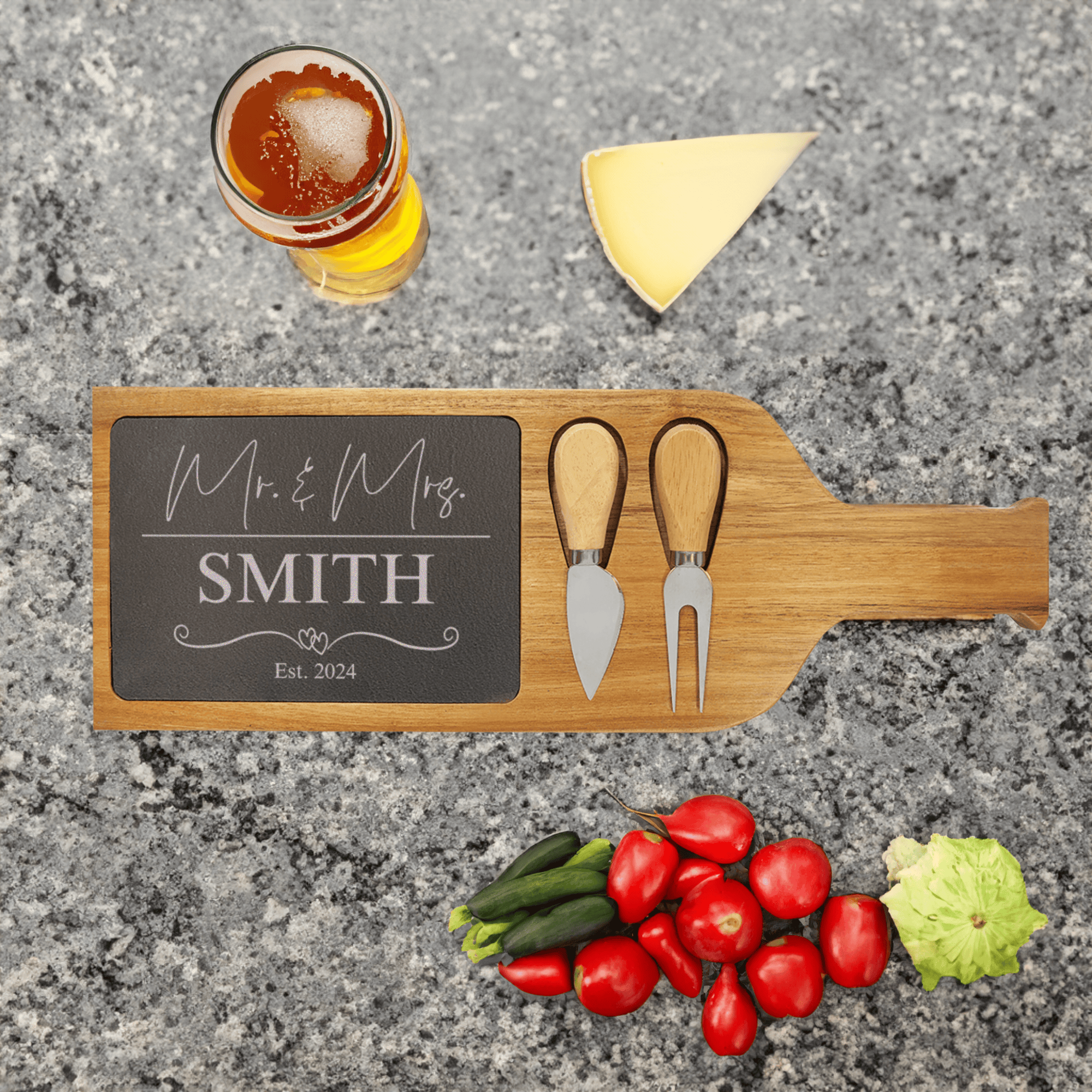 Shared Journey Wood Slate Serving Tray With Handle