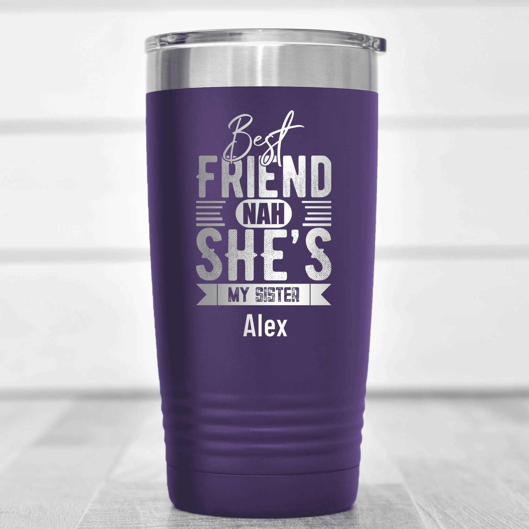Purple Best Friend Tumbler With Shes My Sister Design