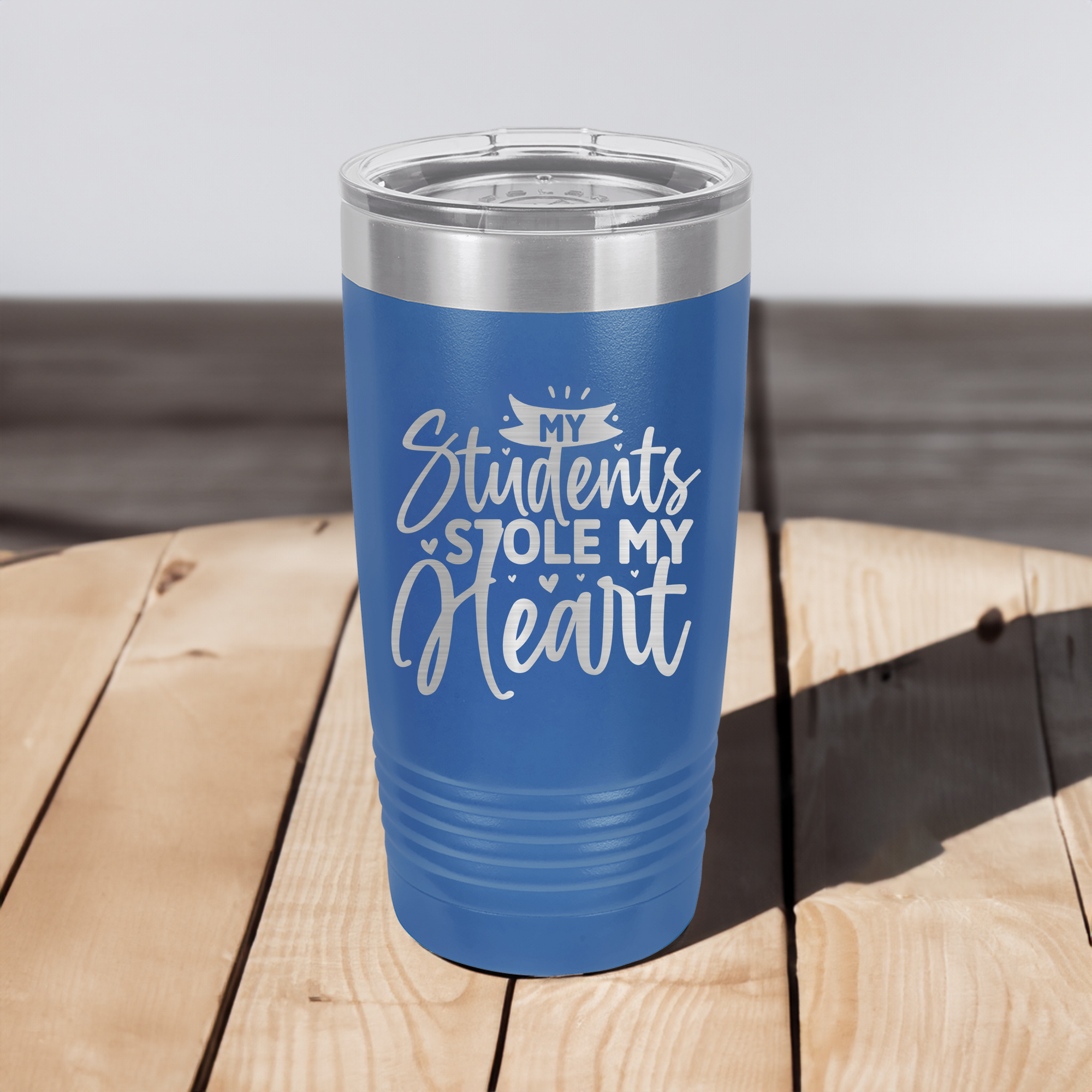 Funny Students Stole My Heart Ringed Tumbler