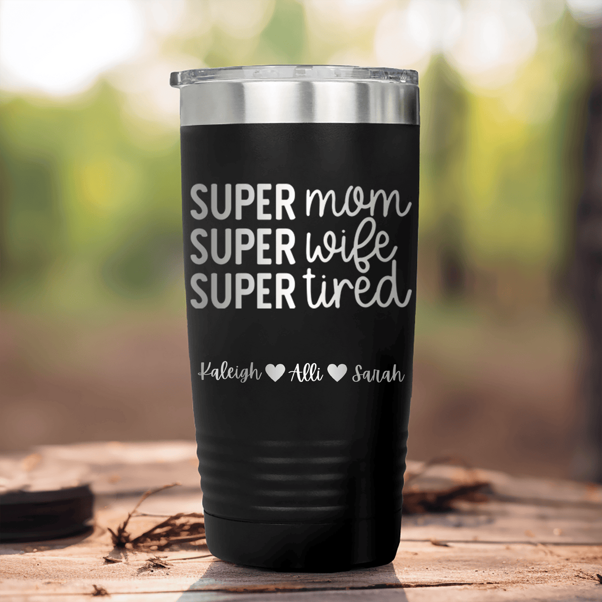 Black Mothers Day Tumbler With Super Wife Design