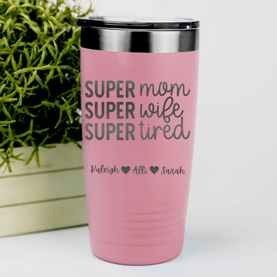 Salmon Mothers Day Tumbler With Super Wife Design