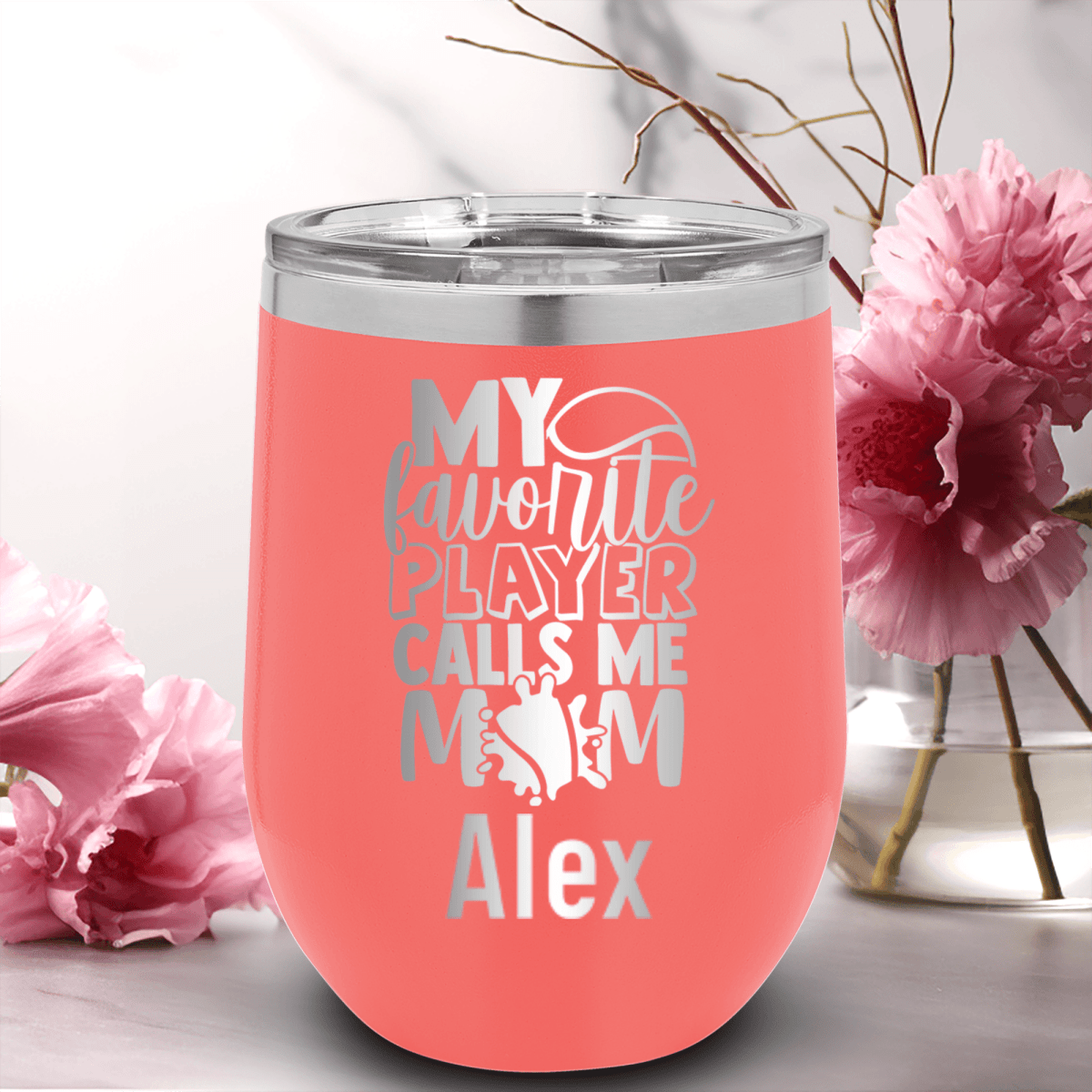 Personalized That Tennis Player Calls Me Mom Wine Tumbler for her, Customized Gifts for Women by Groovy Girl Gifts