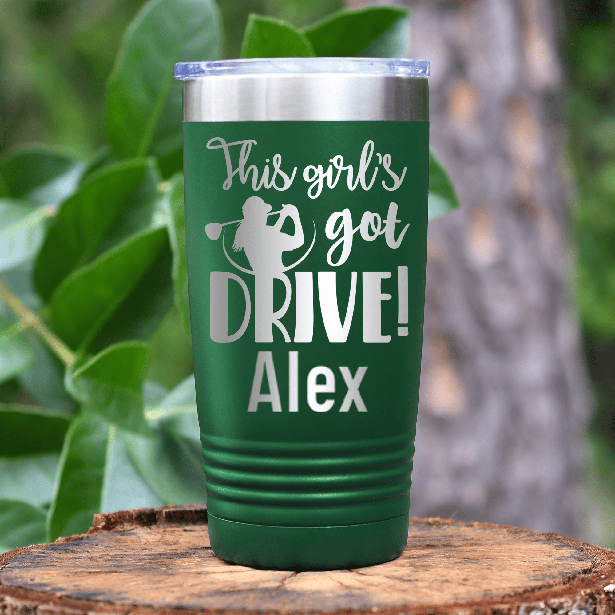 Green Golf Gifts For Her Tumbler With This Girls Got Drive Design