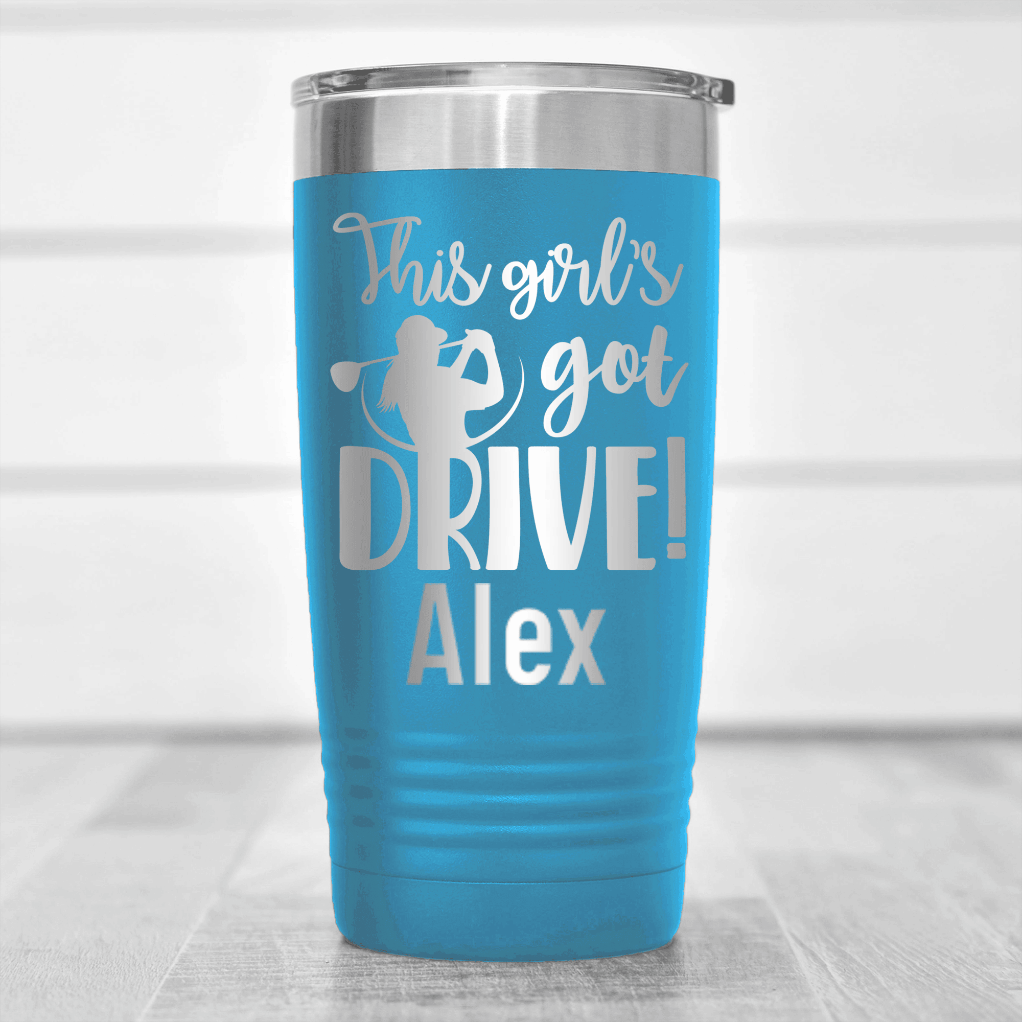 Light Blue Golf Gifts For Her Tumbler With This Girls Got Drive Design