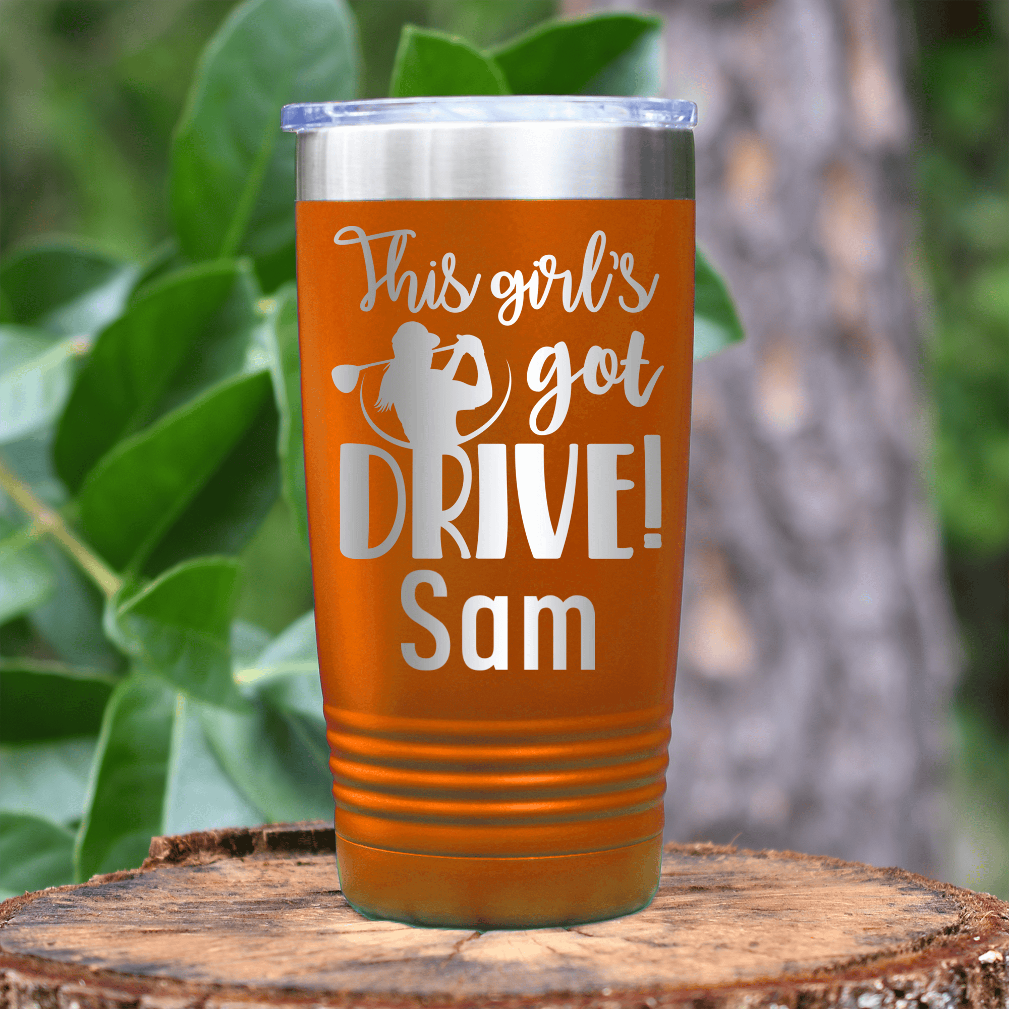 Orange Golf Gifts For Her Tumbler With This Girls Got Drive Design