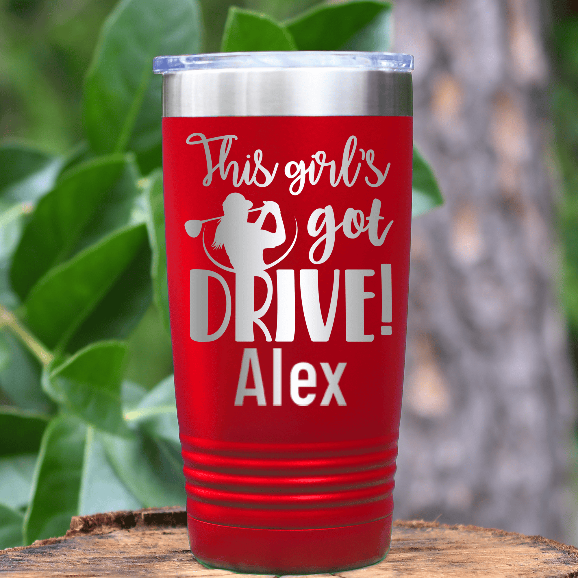 Red Golf Gifts For Her Tumbler With This Girls Got Drive Design
