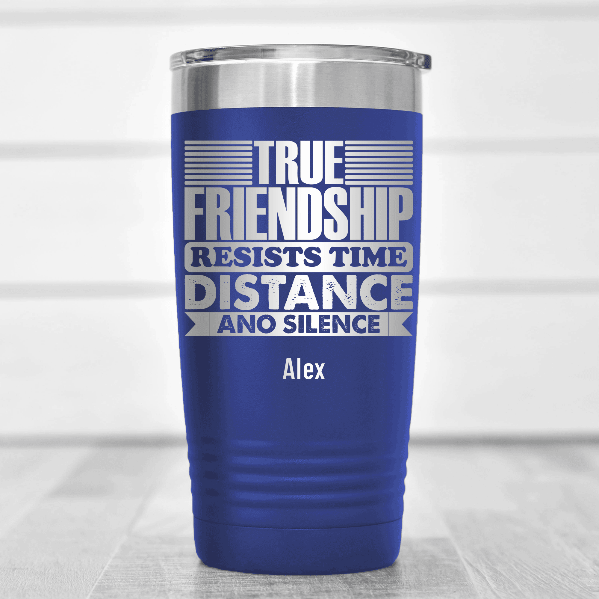 Blue Best Friend Tumbler With True Friendship Resists Time Design