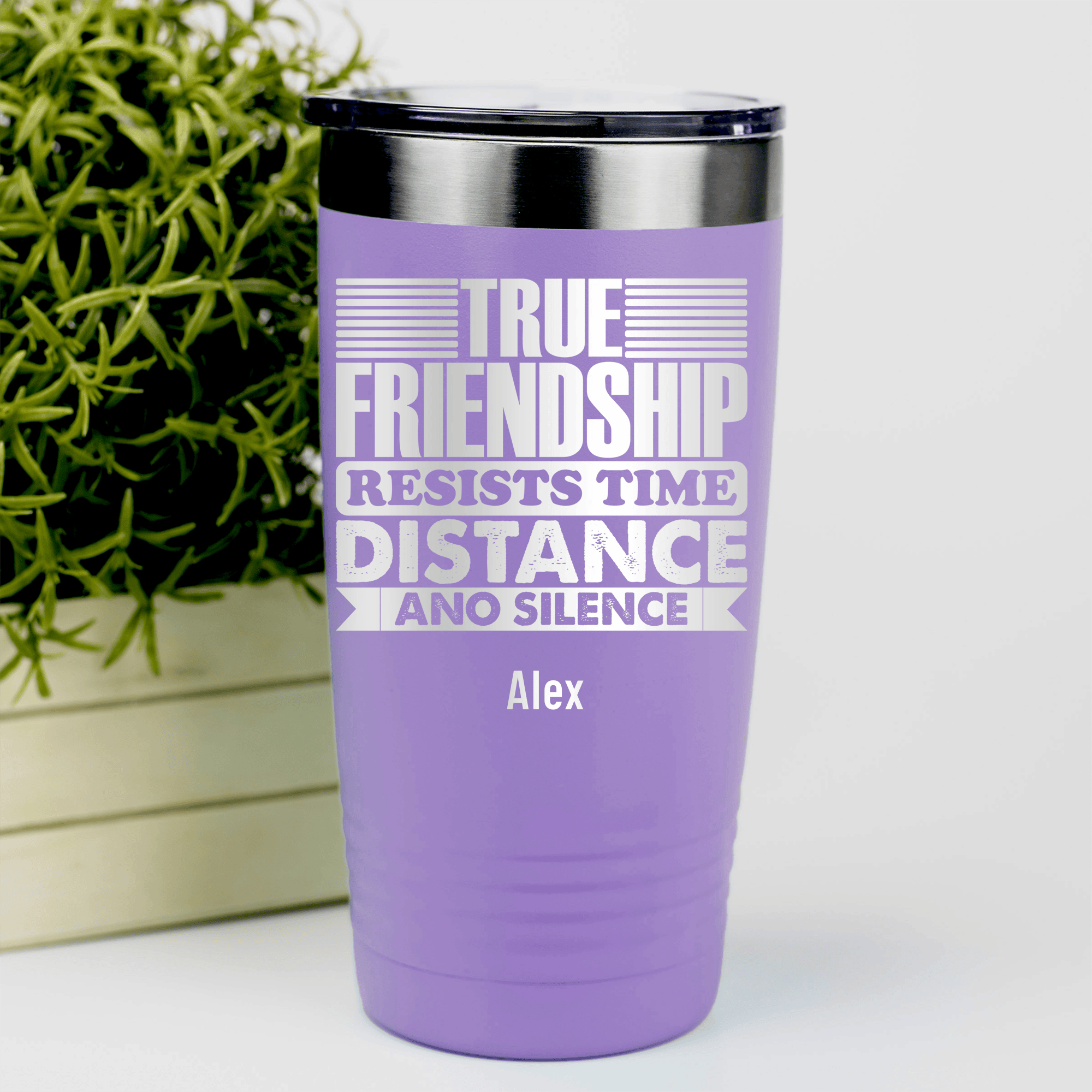 Light Purple Best Friend Tumbler With True Friendship Resists Time Design