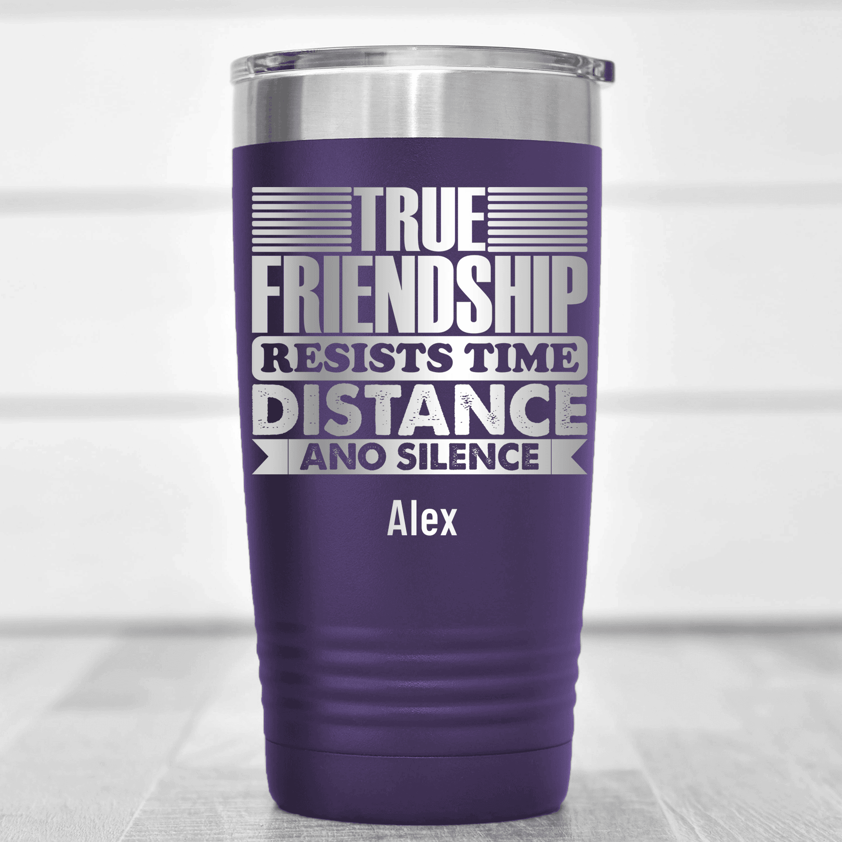 Purple Best Friend Tumbler With True Friendship Resists Time Design