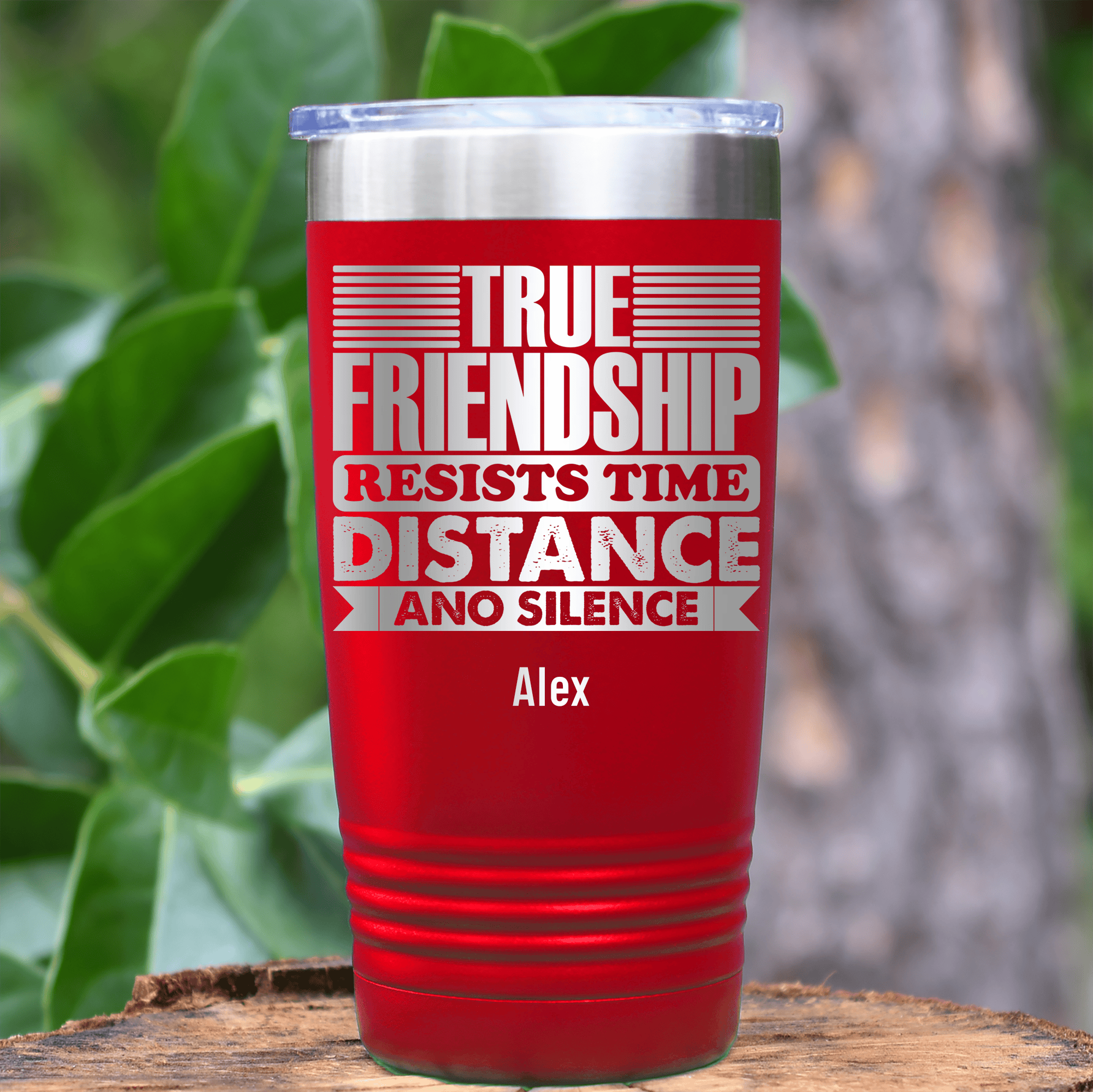 Red Best Friend Tumbler With True Friendship Resists Time Design