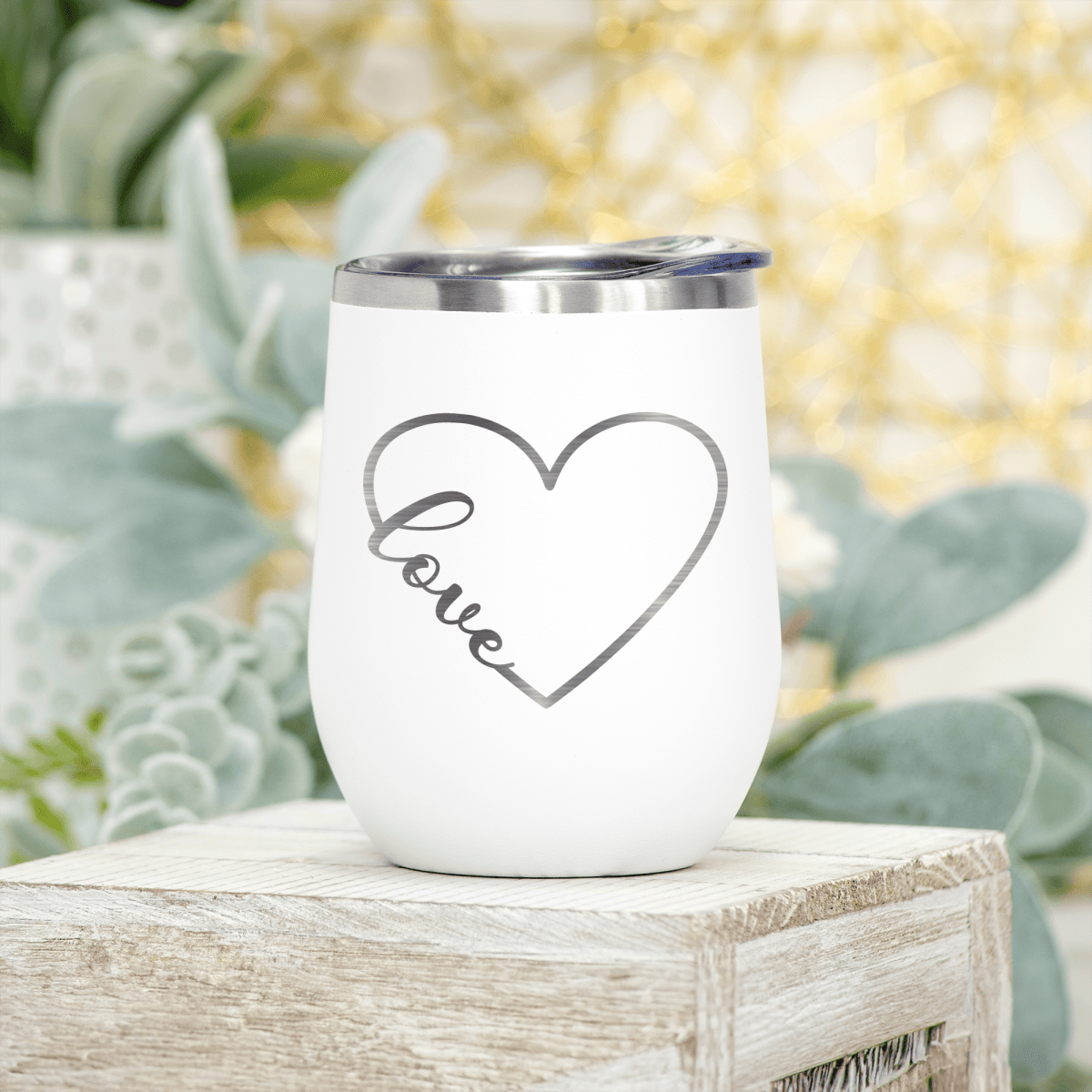 Valentines Heart Wine Tumbler