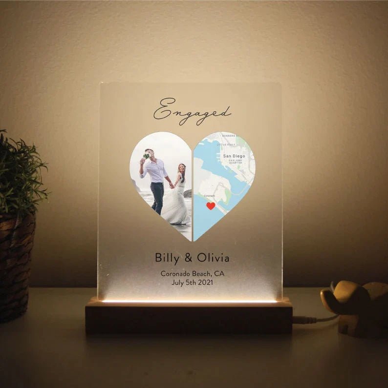 Anniversary Personalized Light Up Engagement Plaque